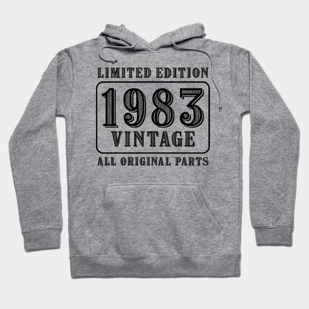 All original parts vintage 1983 limited edition birthday Hoodie by colorsplash